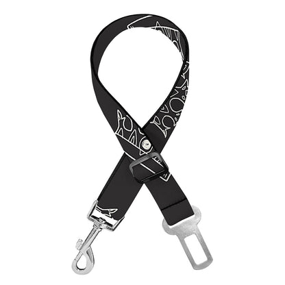 Doodle Crown Pattern Print Dog Seat Belt