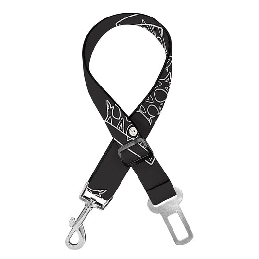 Doodle Crown Pattern Print Dog Seat Belt