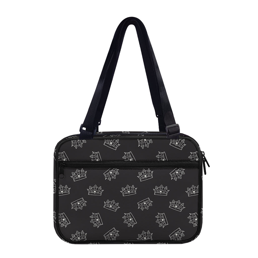 Doodle Crown Pattern Print Double Strap Bible Bag