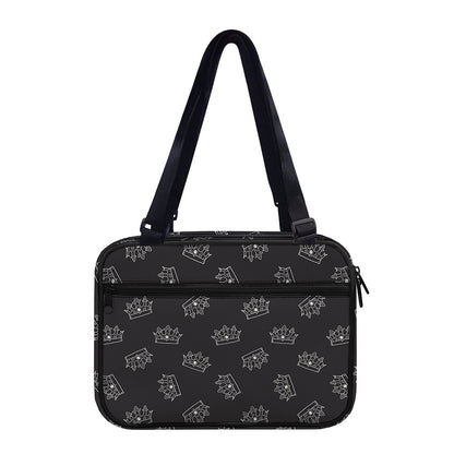 Doodle Crown Pattern Print Double Strap Bible Bag
