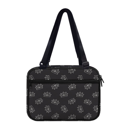 Doodle Crown Pattern Print Double Strap Bible Bag