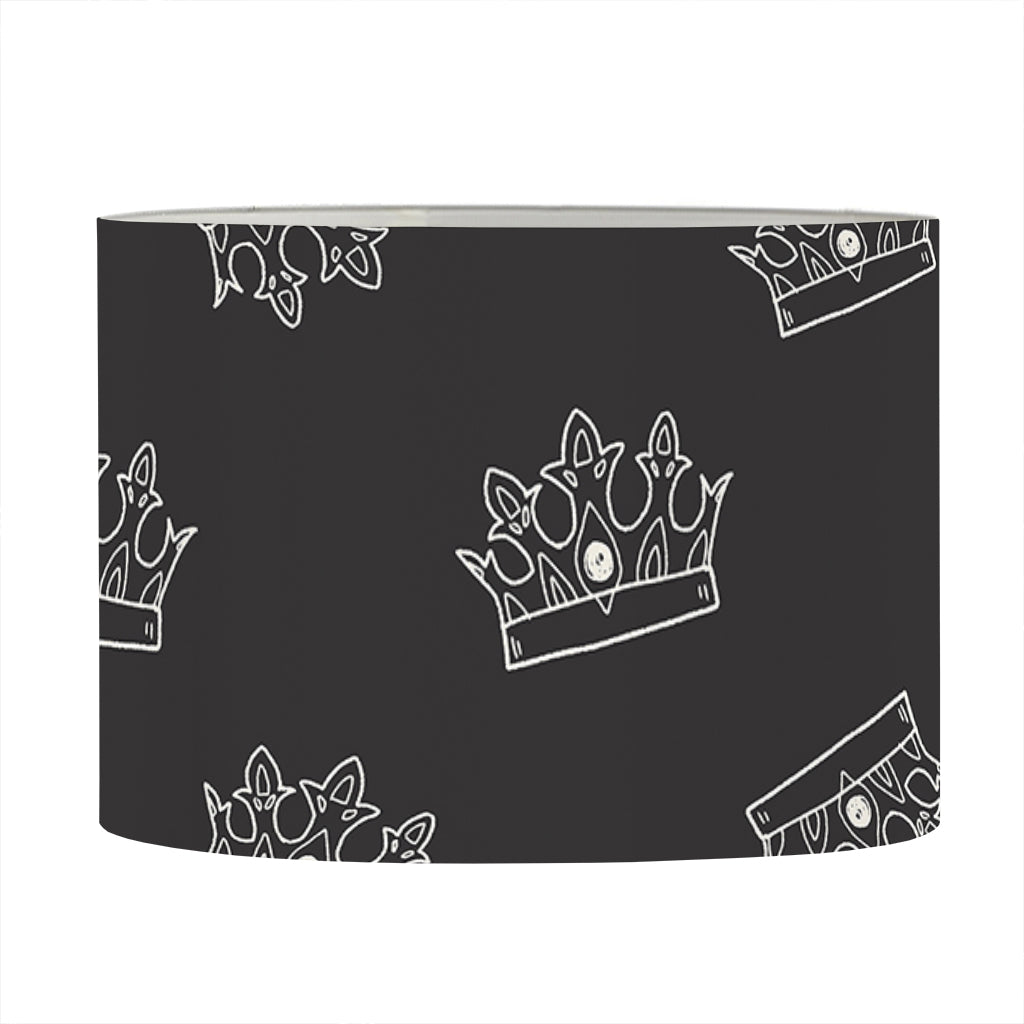 Doodle Crown Pattern Print Drum Lamp Shade