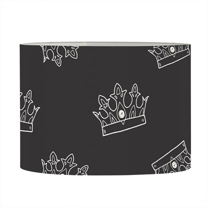 Doodle Crown Pattern Print Drum Lamp Shade