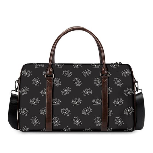 Doodle Crown Pattern Print Duffle Bag