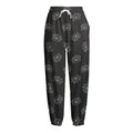 Doodle Crown Pattern Print Fleece Lined Knit Pants