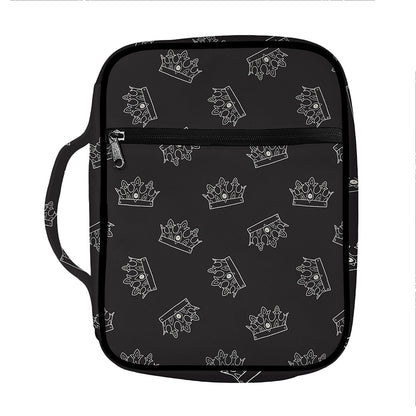 Doodle Crown Pattern Print Front Pocket Bible Bag