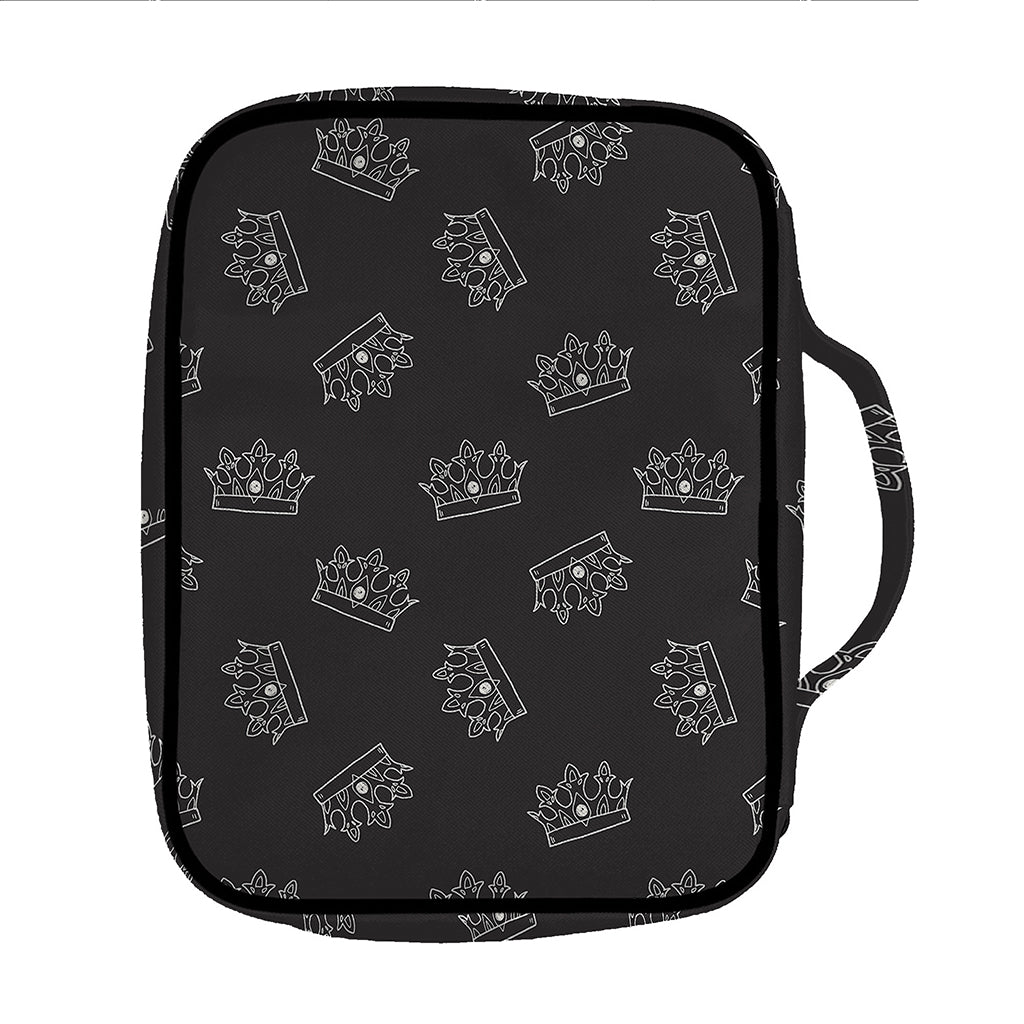 Doodle Crown Pattern Print Front Pocket Bible Bag