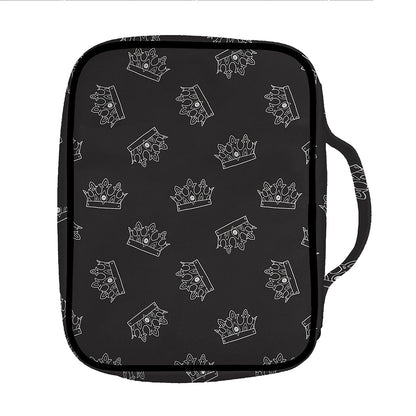 Doodle Crown Pattern Print Front Pocket Bible Bag