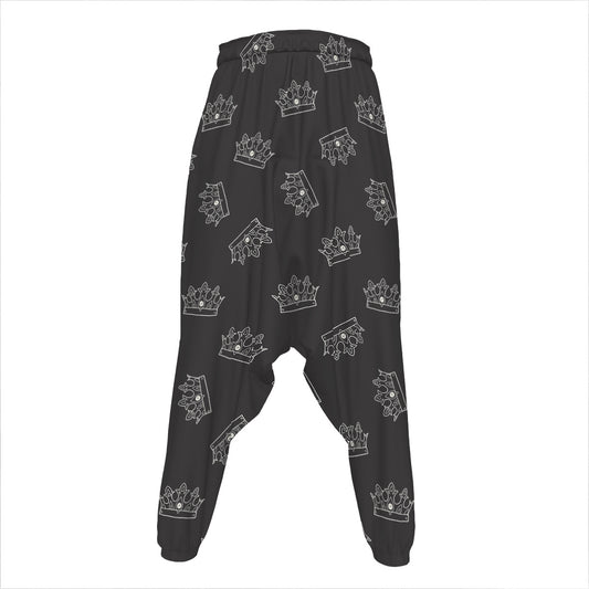 Doodle Crown Pattern Print Hammer Pants