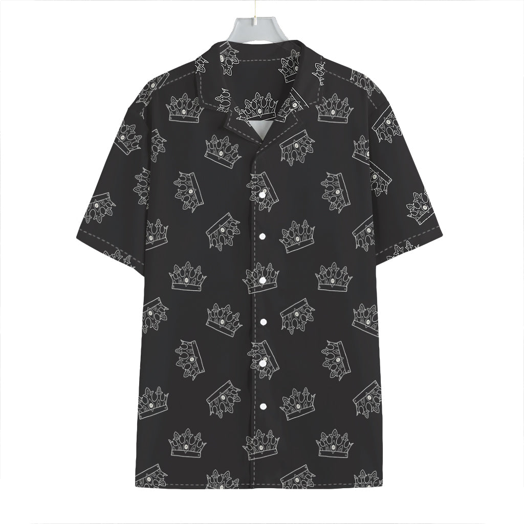 Doodle Crown Pattern Print Hawaiian Shirt