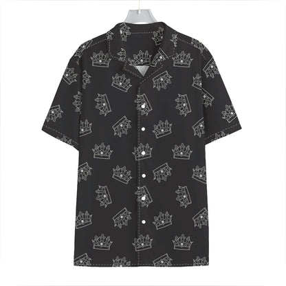 Doodle Crown Pattern Print Hawaiian Shirt