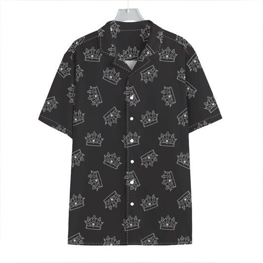 Doodle Crown Pattern Print Hawaiian Shirt