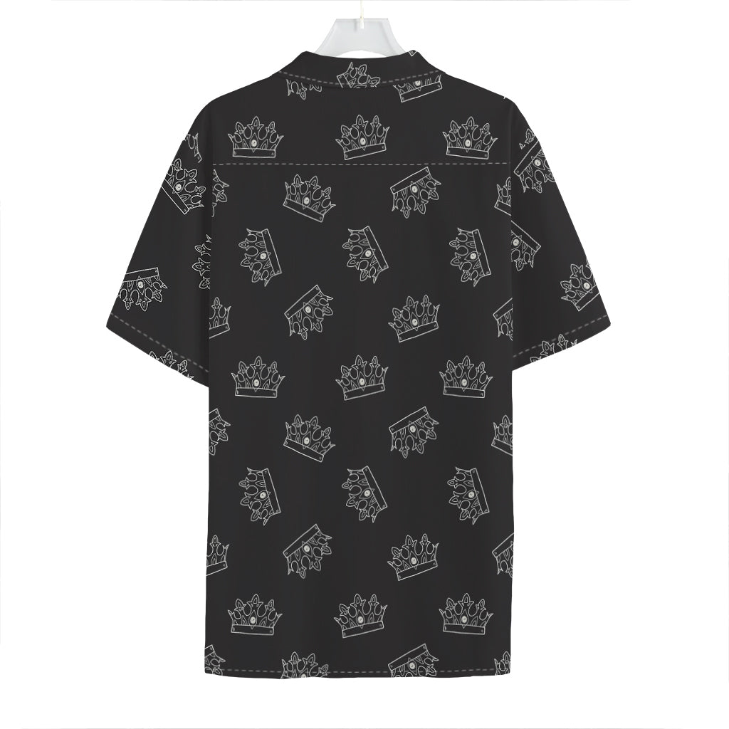 Doodle Crown Pattern Print Hawaiian Shirt