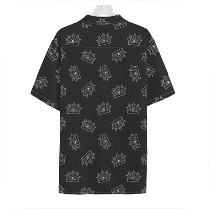 Doodle Crown Pattern Print Hawaiian Shirt