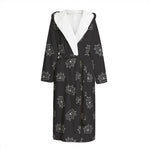 Doodle Crown Pattern Print Hooded Bathrobe