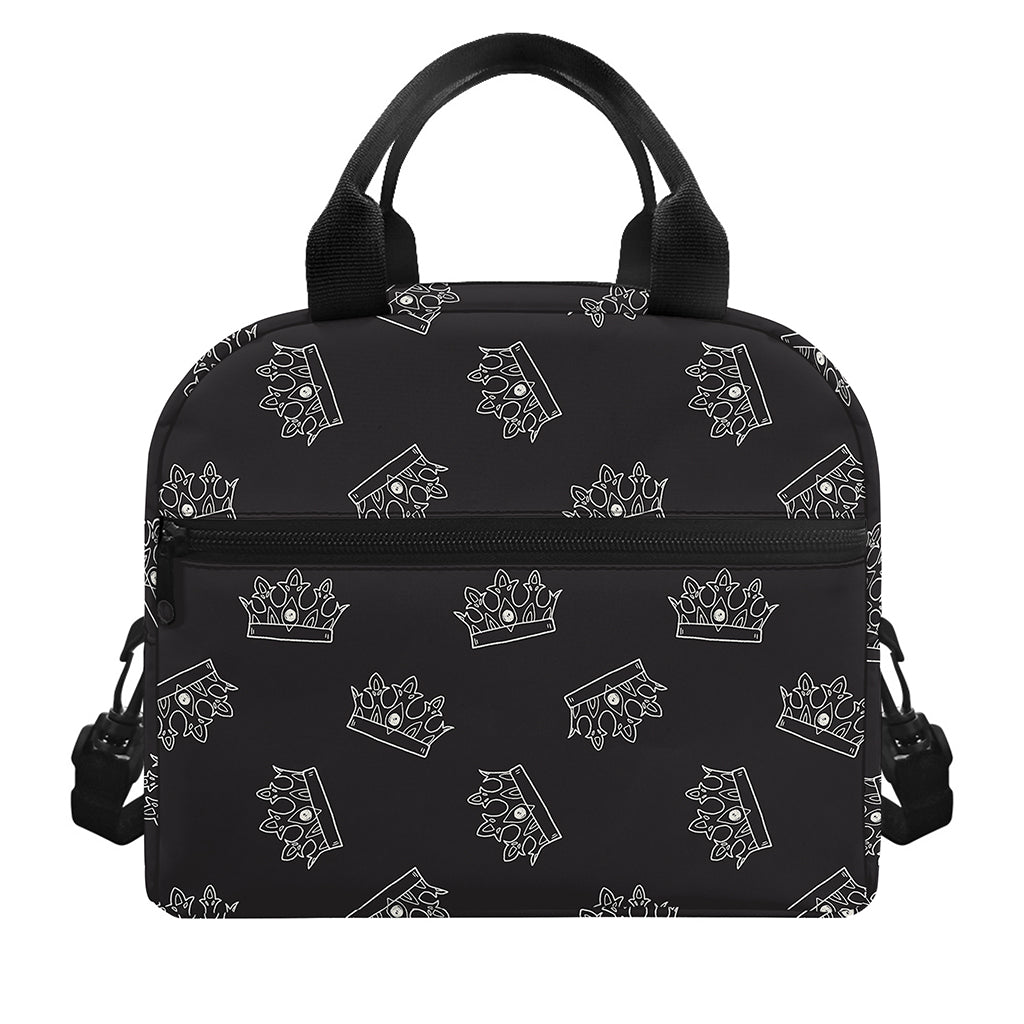 Doodle Crown Pattern Print Insulated Lunch Bag