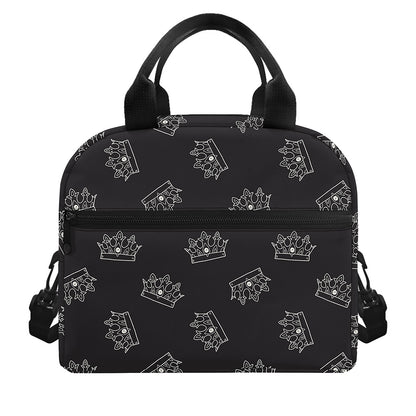 Doodle Crown Pattern Print Insulated Lunch Bag