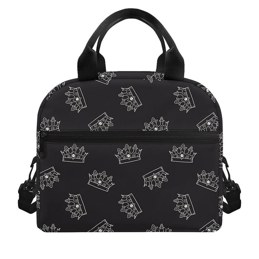 Doodle Crown Pattern Print Insulated Lunch Bag