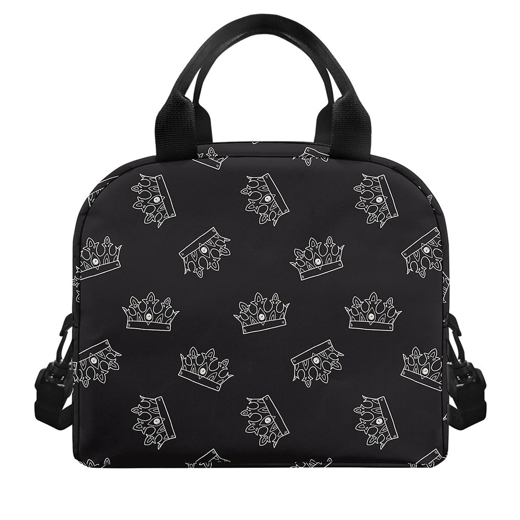 Doodle Crown Pattern Print Insulated Lunch Bag