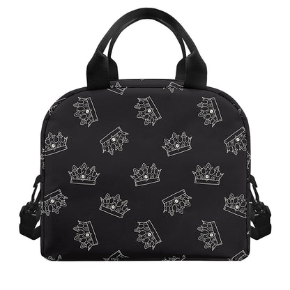 Doodle Crown Pattern Print Insulated Lunch Bag