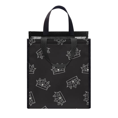 Doodle Crown Pattern Print Insulated Lunch Tote