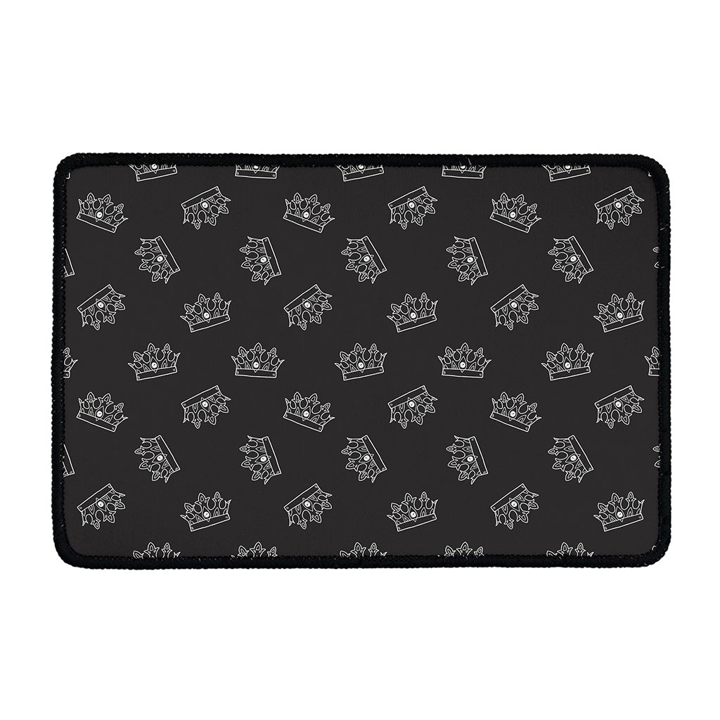 Doodle Crown Pattern Print Kitchen Mat