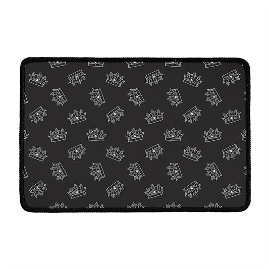 Doodle Crown Pattern Print Kitchen Mat