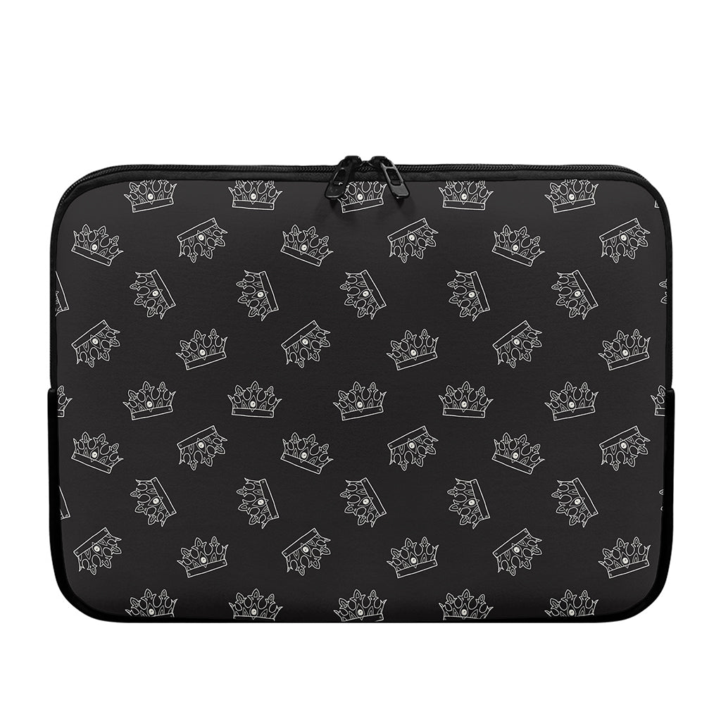Doodle Crown Pattern Print Laptop Sleeve