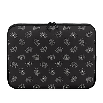 Doodle Crown Pattern Print Laptop Sleeve