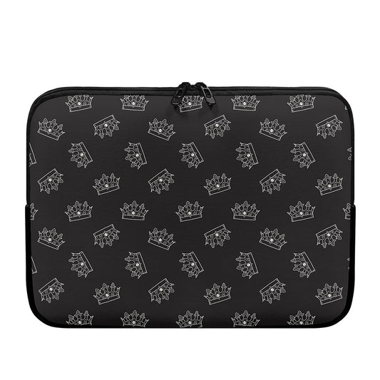 Doodle Crown Pattern Print Laptop Sleeve