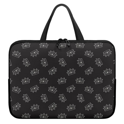 Doodle Crown Pattern Print Laptop Sleeve With Handle