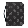 Doodle Crown Pattern Print Leather Bible Cover