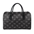 Doodle Crown Pattern Print Leather Duffel Bag