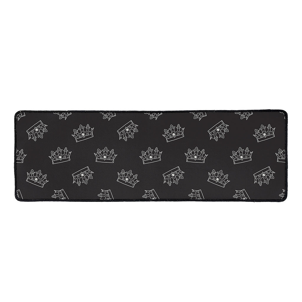 Doodle Crown Pattern Print Long Kitchen Mat