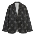Doodle Crown Pattern Print Men's Blazer