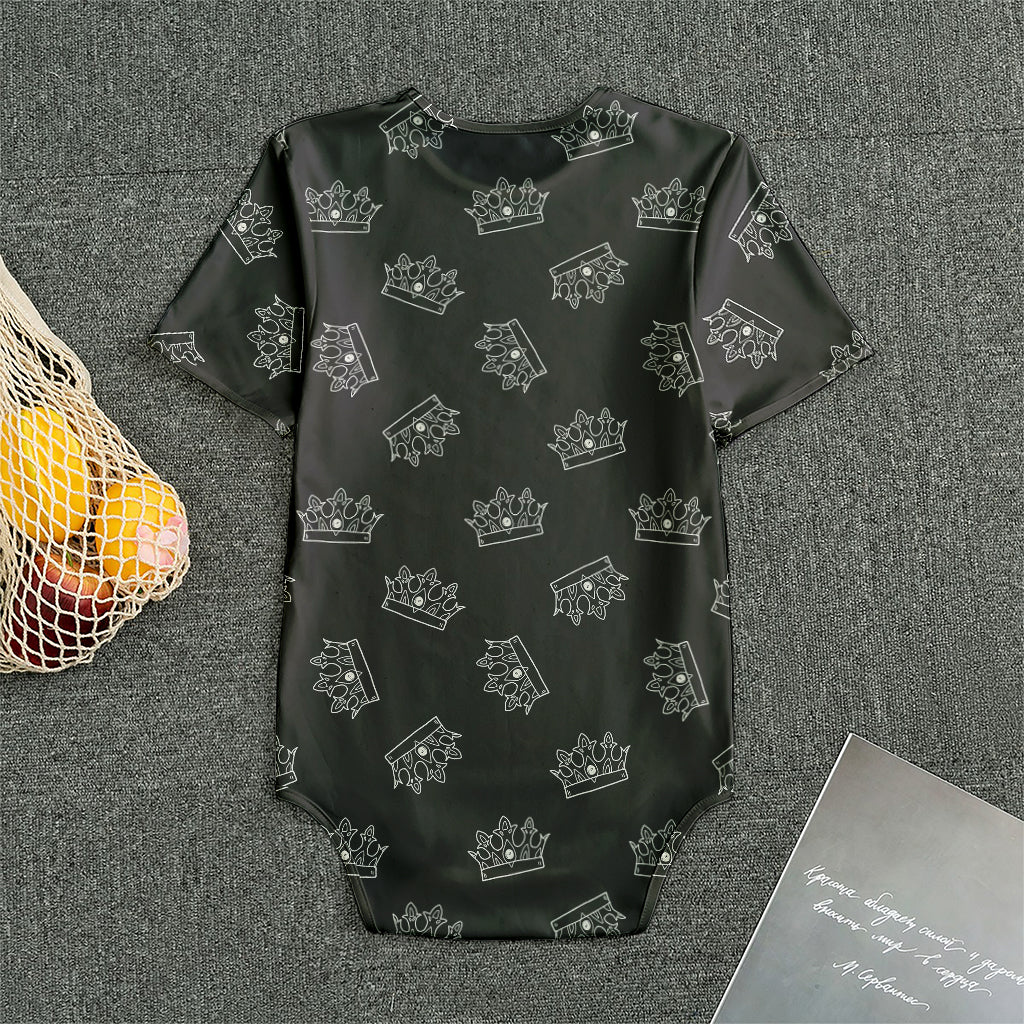 Doodle Crown Pattern Print Men's Bodysuit