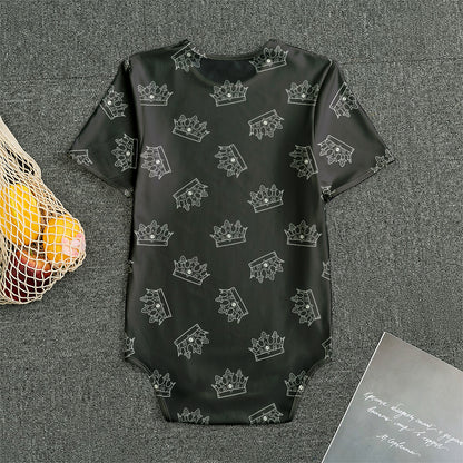 Doodle Crown Pattern Print Men's Bodysuit
