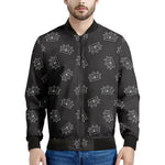 Doodle Crown Pattern Print Men's Bomber Jacket