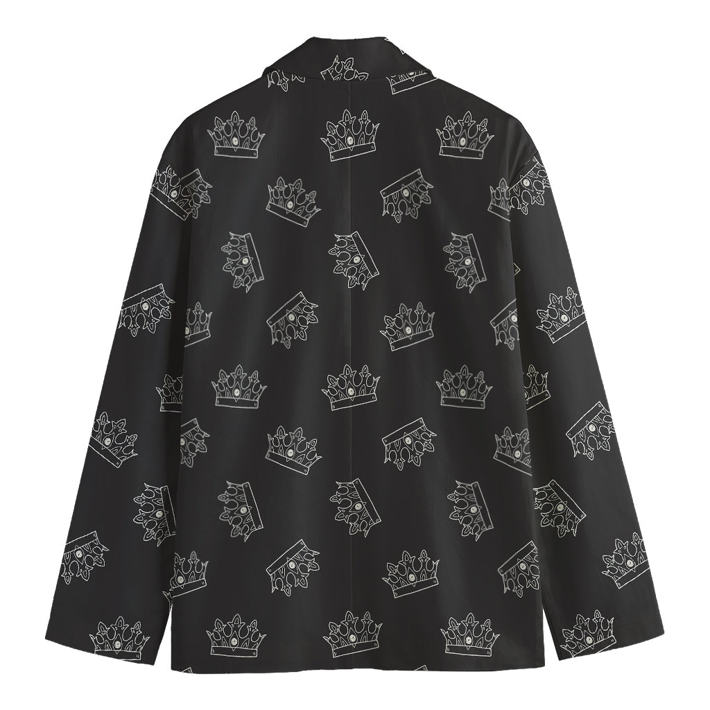 Doodle Crown Pattern Print Men's Cotton Blazer