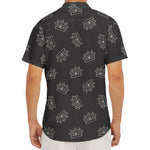 Doodle Crown Pattern Print Men's Deep V-Neck Shirt