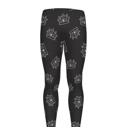 Doodle Crown Pattern Print Men's leggings