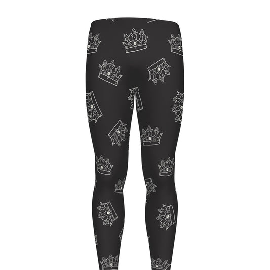 Doodle Crown Pattern Print Men's leggings