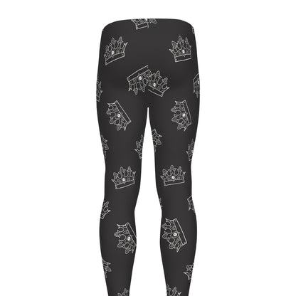 Doodle Crown Pattern Print Men's leggings