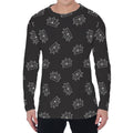 Doodle Crown Pattern Print Men's Long Sleeve T-Shirt