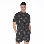 Doodle Crown Pattern Print Men's Rompers