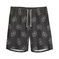 Doodle Crown Pattern Print Men's Athletic Shorts