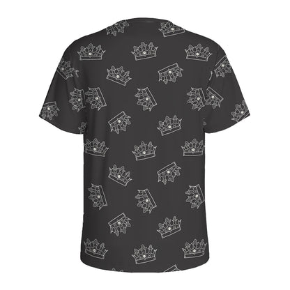 Doodle Crown Pattern Print Men's Sports T-Shirt