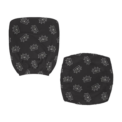 Doodle Crown Pattern Print Office Chair Cover