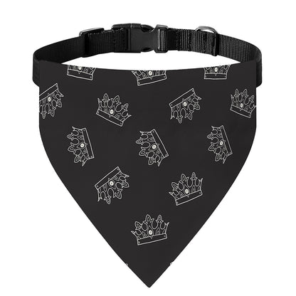 Doodle Crown Pattern Print Over The Collar Dog Bandana