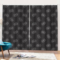 Doodle Crown Pattern Print Pencil Pleat Curtains
